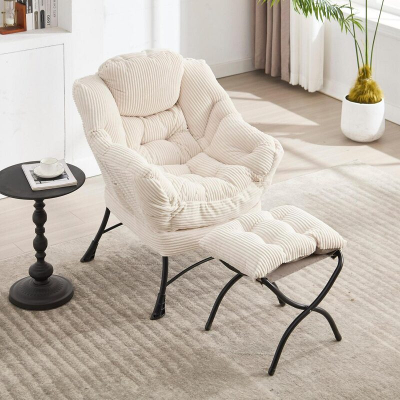 SINOFURN Casual Beige Accent Chair - Image 2