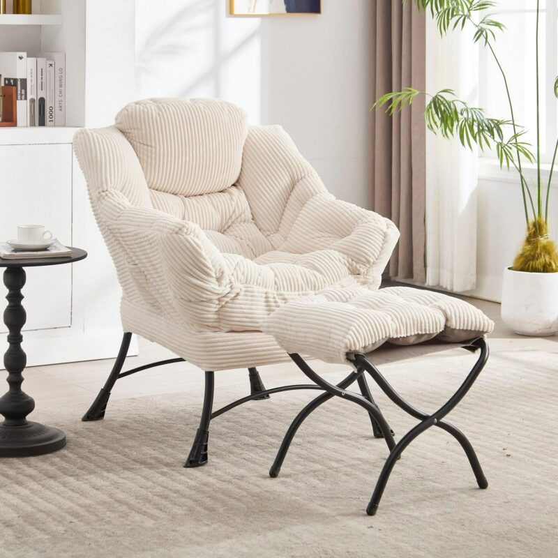 SINOFURN Casual Beige Accent Chair - Image 12