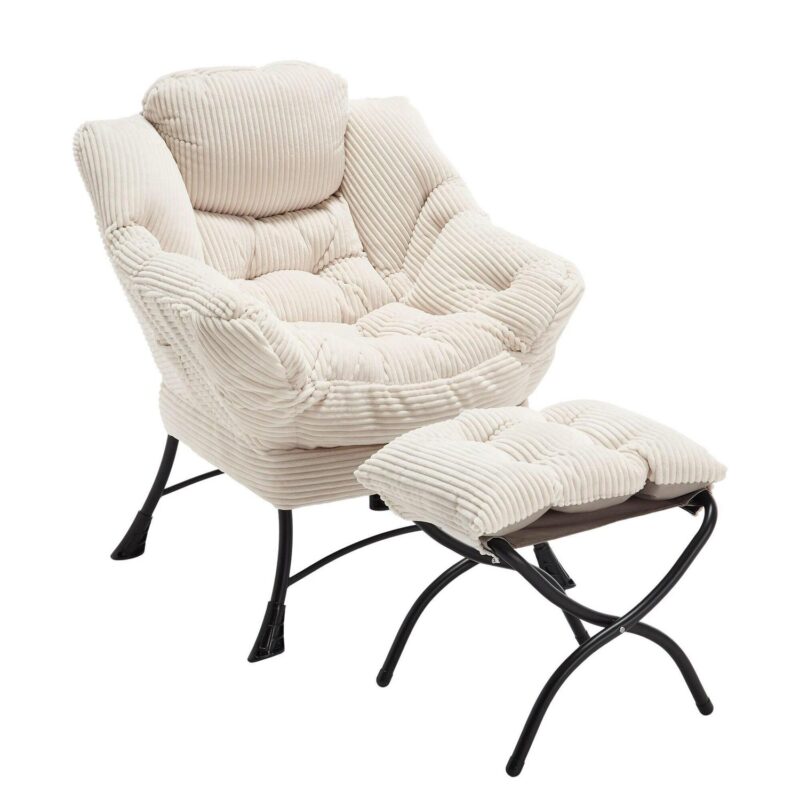 SINOFURN Casual Beige Accent Chair - Image 9