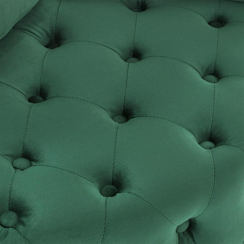 SINOFURN Rustic Green Velvet Swivel Accent Chair - Image 5