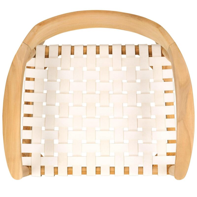Safavieh Amycus Casual Natural/White Leather Accent Chair - Image 10