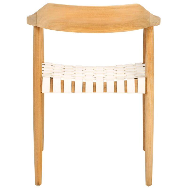 Safavieh Amycus Casual Natural/White Leather Accent Chair - Image 2