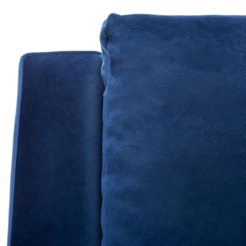 Safavieh Astrid Modern Navy Velvet/Natural Velvet Accent Chair - Image 8