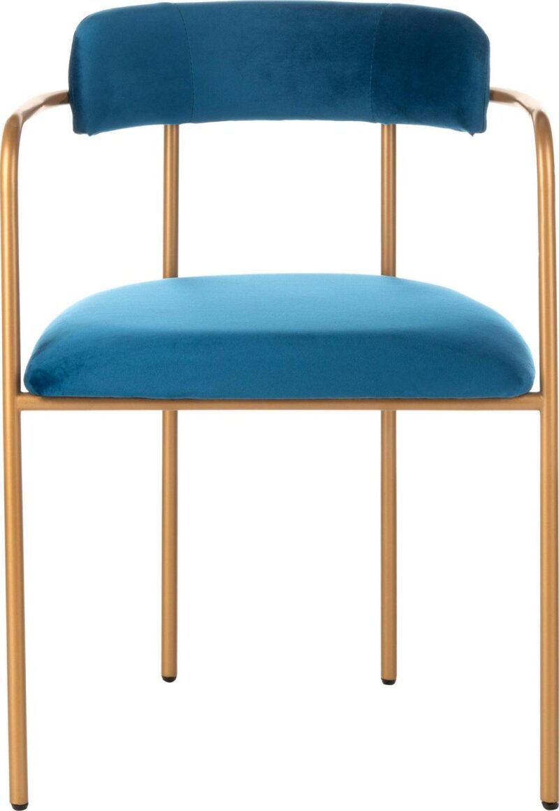 Safavieh Camille Modern Navy/Gold Velvet Accent Chair