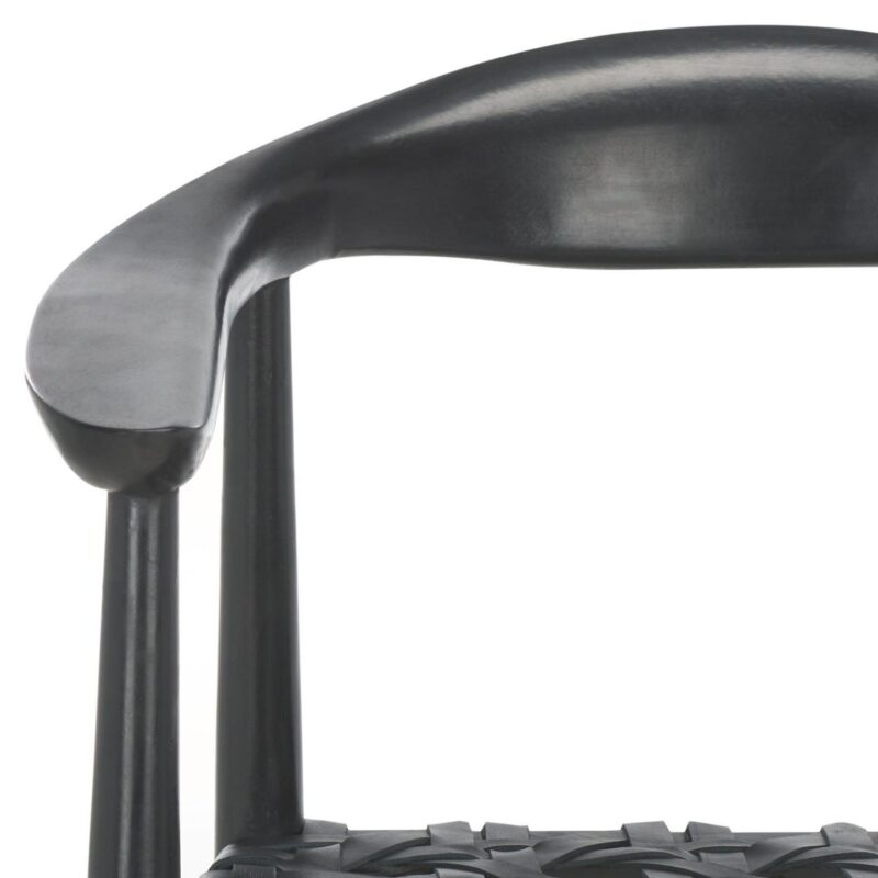 Safavieh Casual Black Leather Accent Chair - Image 4