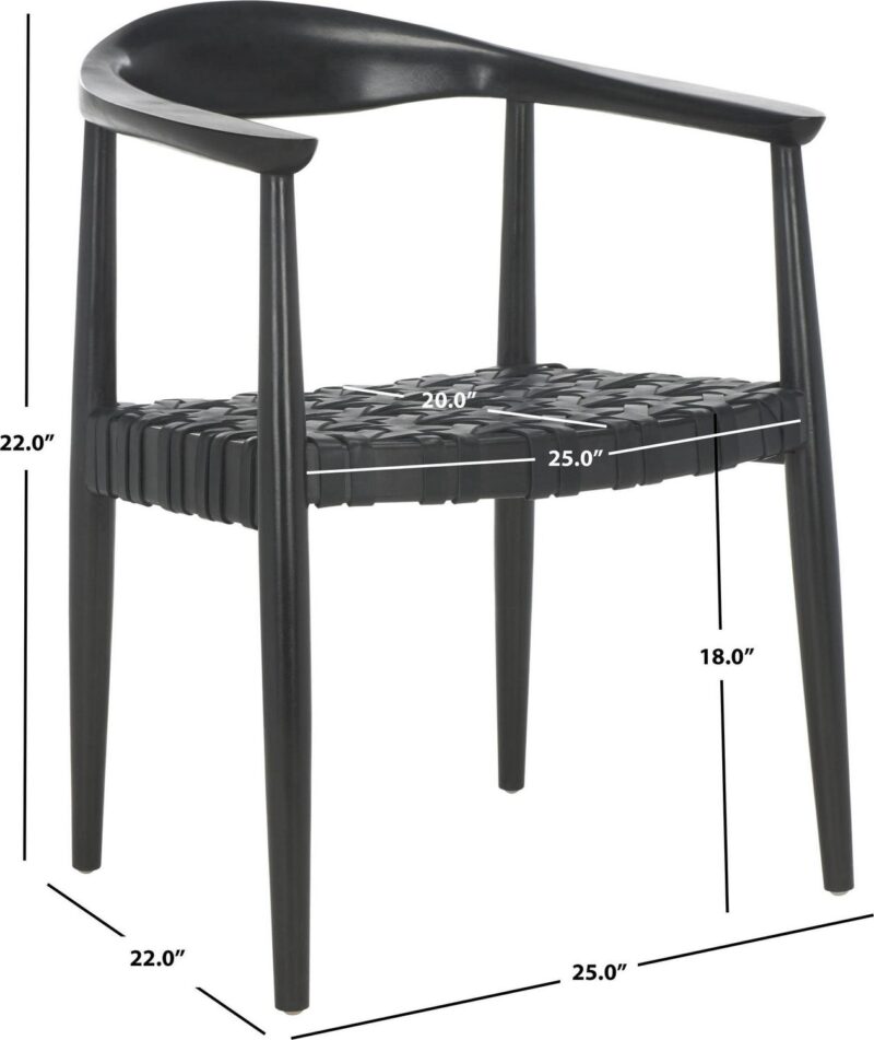 Safavieh Casual Black Leather Accent Chair - Image 5