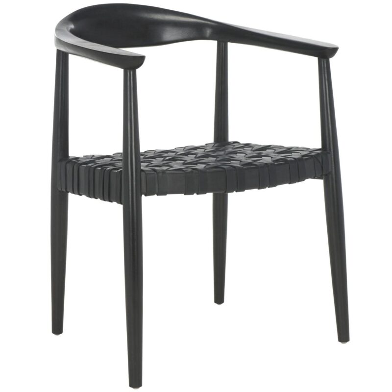 Safavieh Casual Black Leather Accent Chair - Image 6