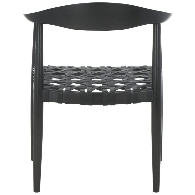 Safavieh Casual Black Leather Accent Chair - Image 8