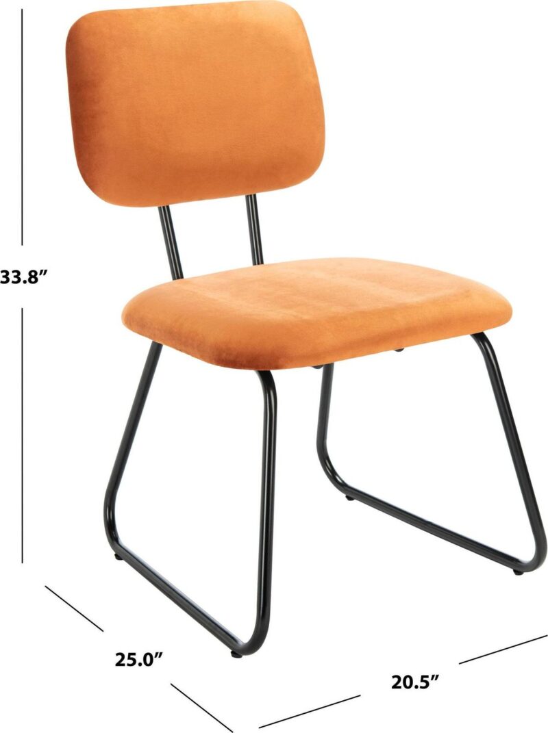 Safavieh Chavelle Modern Sienna/Black Velvet Accent Chair - Image 3