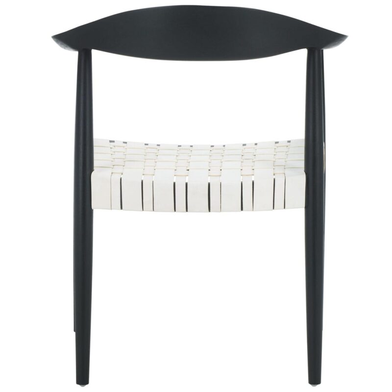 Safavieh Coastal White/Black Leather Accent Chair - Image 6