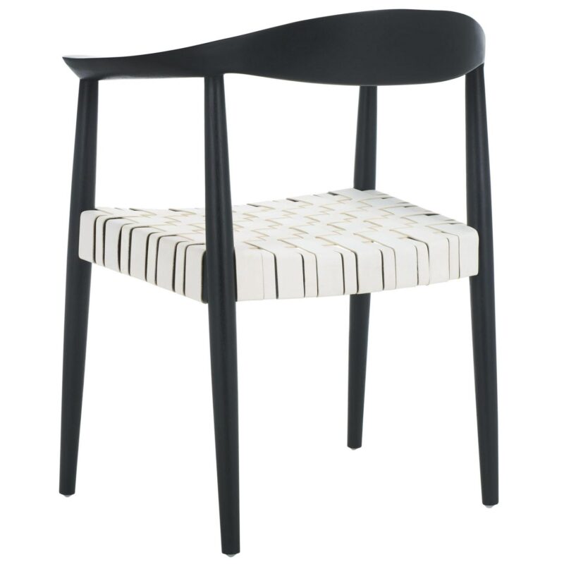 Safavieh Coastal White/Black Leather Accent Chair - Image 7