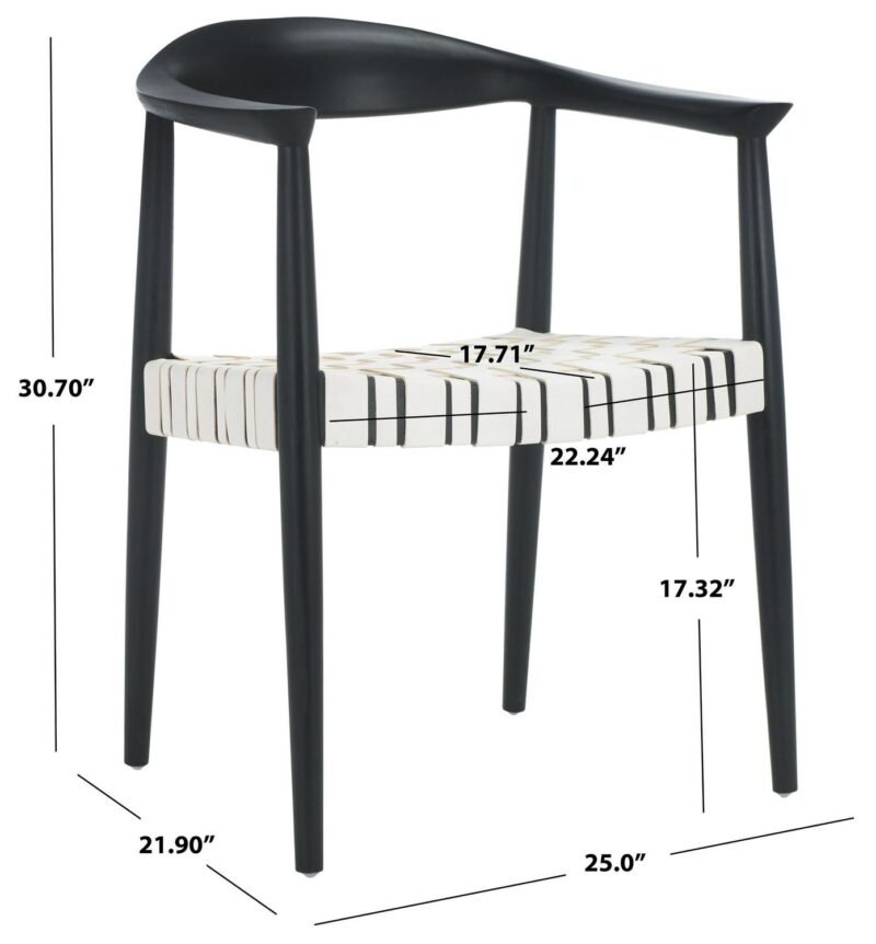 Safavieh Coastal White/Black Leather Accent Chair - Image 10