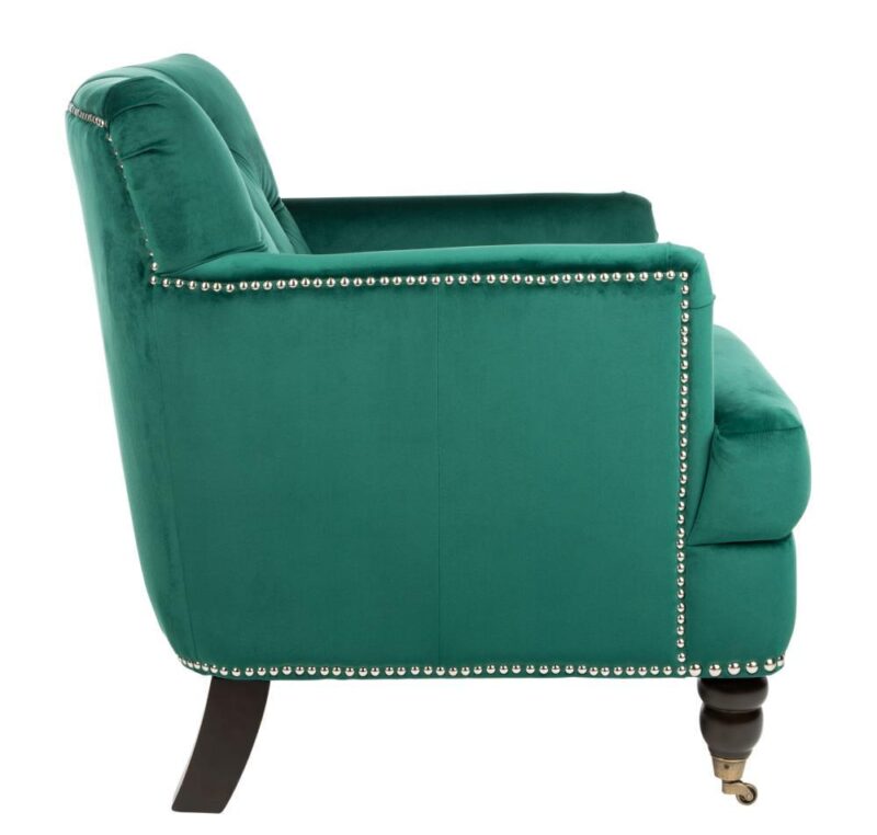 Safavieh Colin Modern Emerald/Espresso Club Chair - Image 4