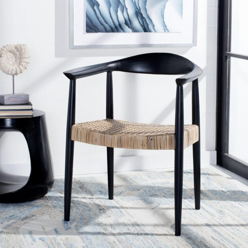 Safavieh Eyre Modern Black/Natural Accent Chair - Image 2