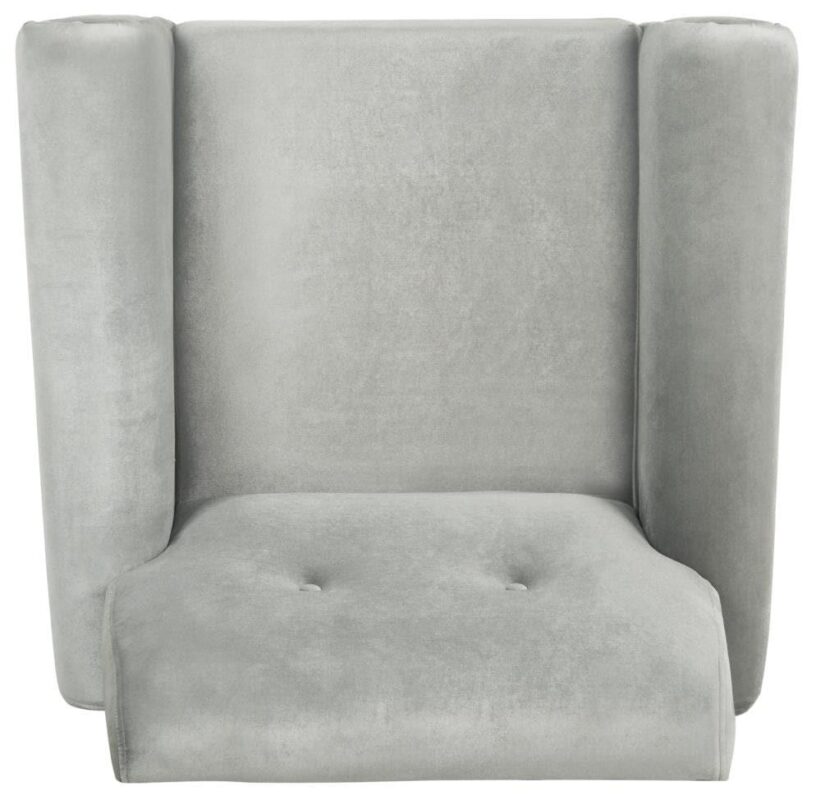 Safavieh Mira Midcentury Light Gray Velvet Accent Chair - Image 7