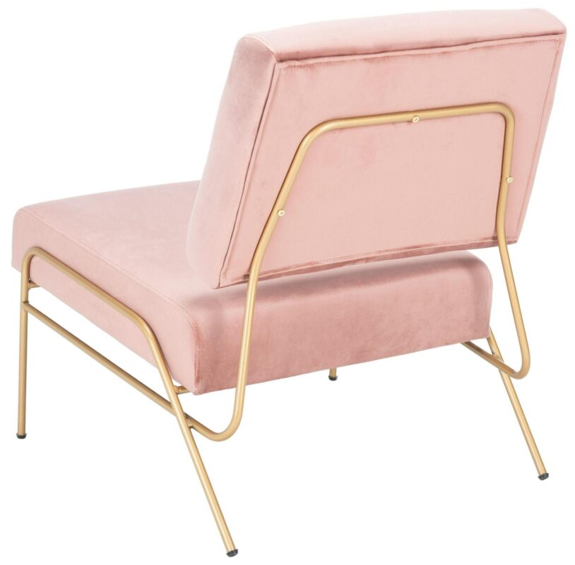 Safavieh Romilly Modern Dusty Rose/Gold Velvet Accent Chair - Image 6