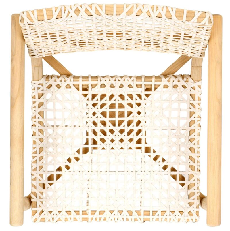 Safavieh Sianna Casual Natural/White Leather Accent Chair - Image 11