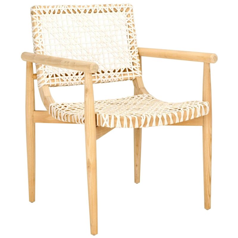 Safavieh Sianna Casual Natural/White Leather Accent Chair - Image 8