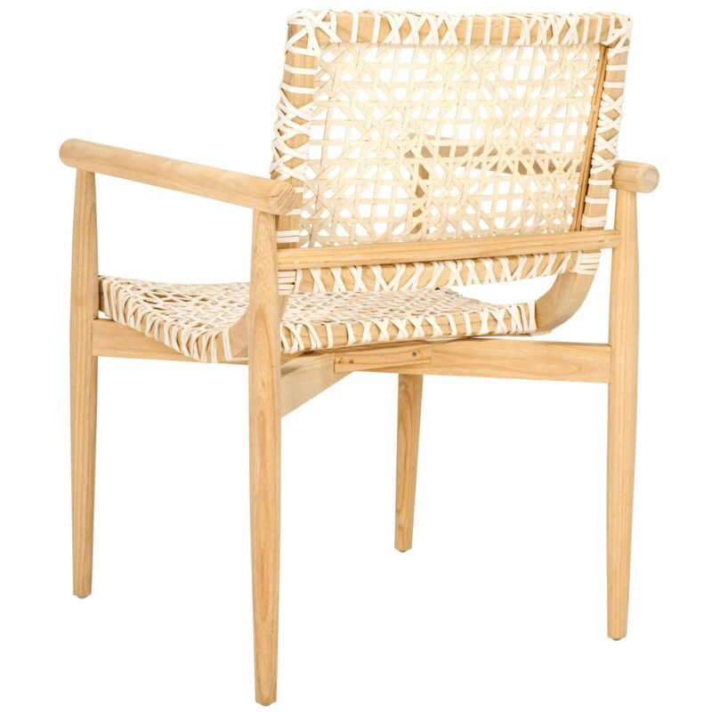 Safavieh Sianna Casual Natural/White Leather Accent Chair - Image 3