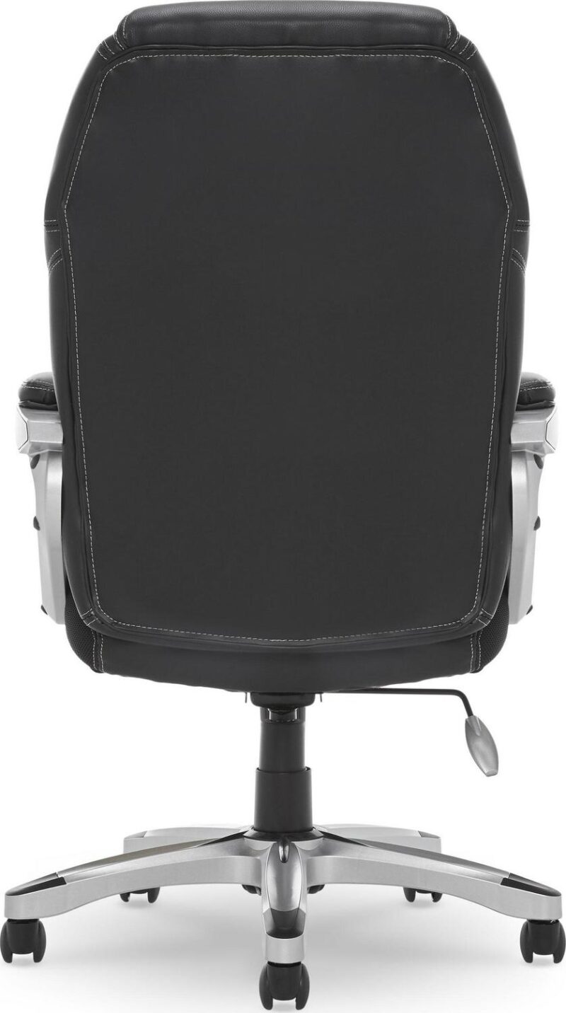 Serta Amplify Black Bonded Leather Contemporary Ergonomic Adjustable Height Swivel Faux Leather Executive Chair - Image 8