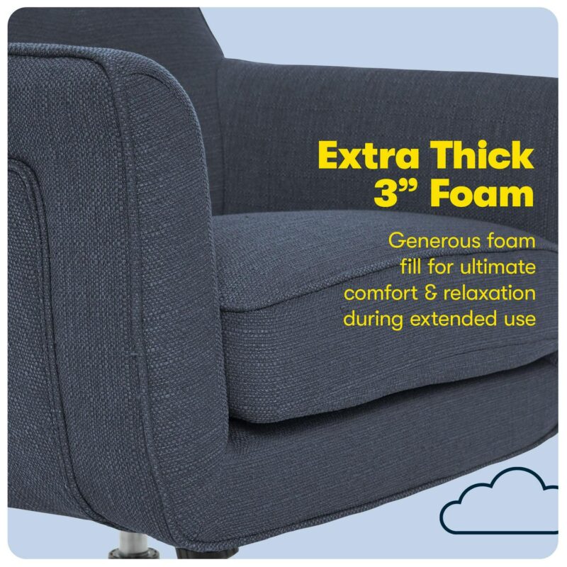 Serta Ashland Blue Woven Fabric Contemporary Ergonomic Adjustable Height Swivel Fabric Task Chair - Image 6