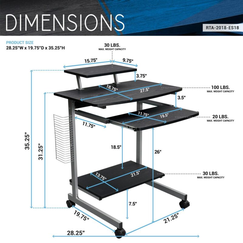 Siavonce 27.5-in Brown Modern/Contemporary Computer desk - Image 3