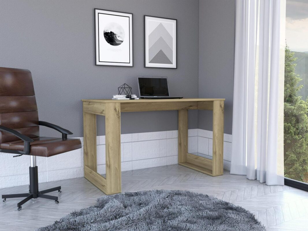 Siavonce 47.2-Inches Brown Modern/Contemporary Computer desk - Image 8