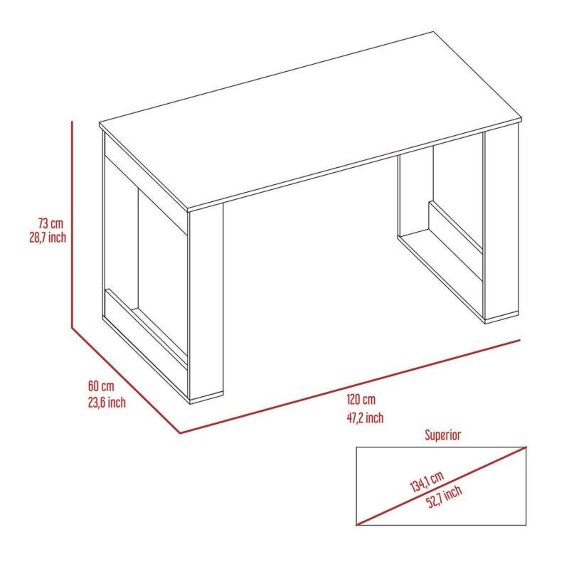 Siavonce 47.2-Inches Brown Modern/Contemporary Computer desk - Image 7