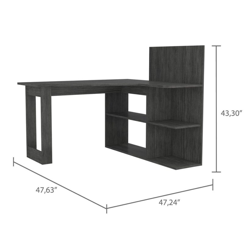 Siavonce 51.7-in Gray Modern/Contemporary L-shaped desk - Image 3