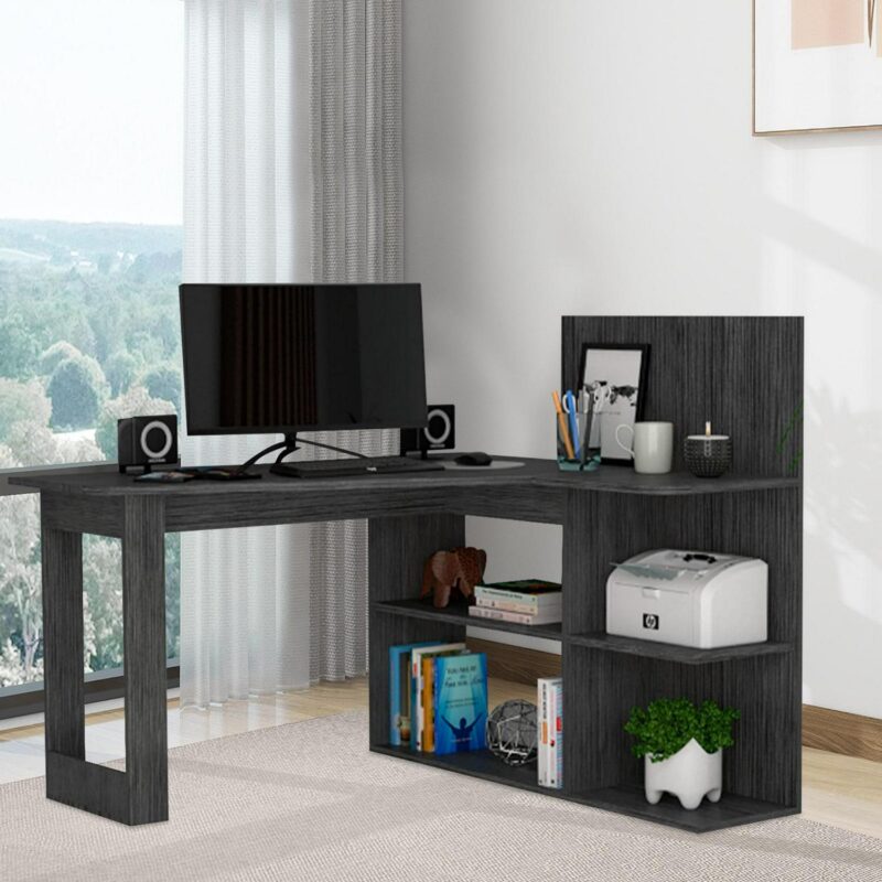 Siavonce 51.7-in Gray Modern/Contemporary L-shaped desk - Image 10
