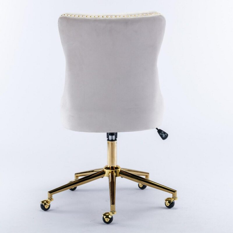 Siavonce Beige Contemporary Adjustable Height Swivel Desk Chair - Image 8