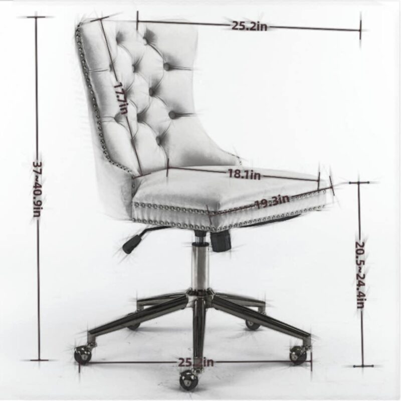 Siavonce Beige Contemporary Adjustable Height Swivel Desk Chair - Image 11