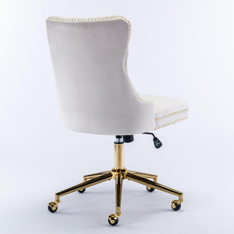 Siavonce Beige Contemporary Adjustable Height Swivel Desk Chair - Image 13