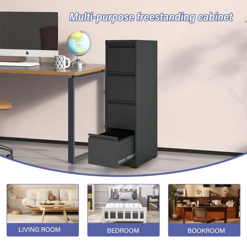 Siavonce Black Office Cabinet - Image 13