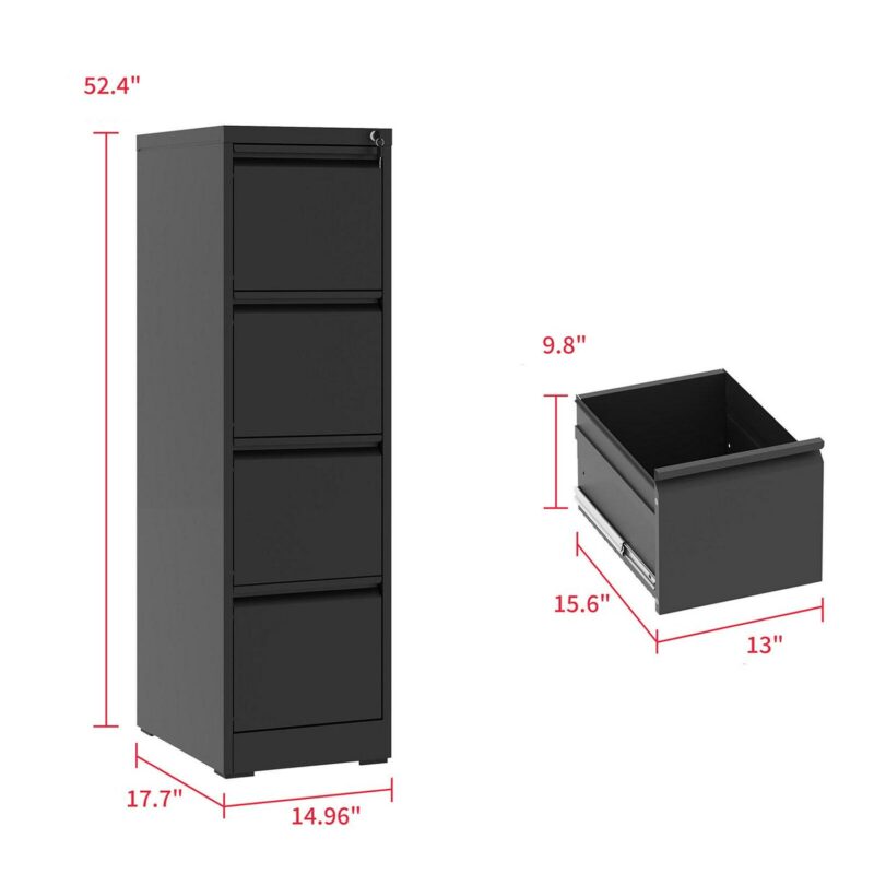 Siavonce Black Office Cabinet - Image 2