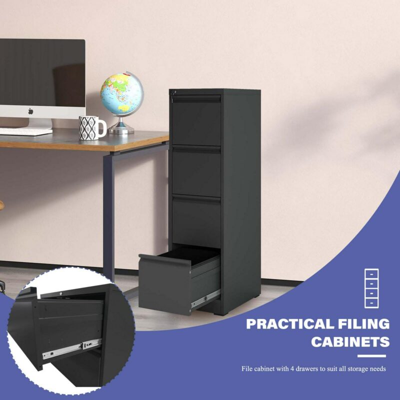 Siavonce Black Office Cabinet - Image 5