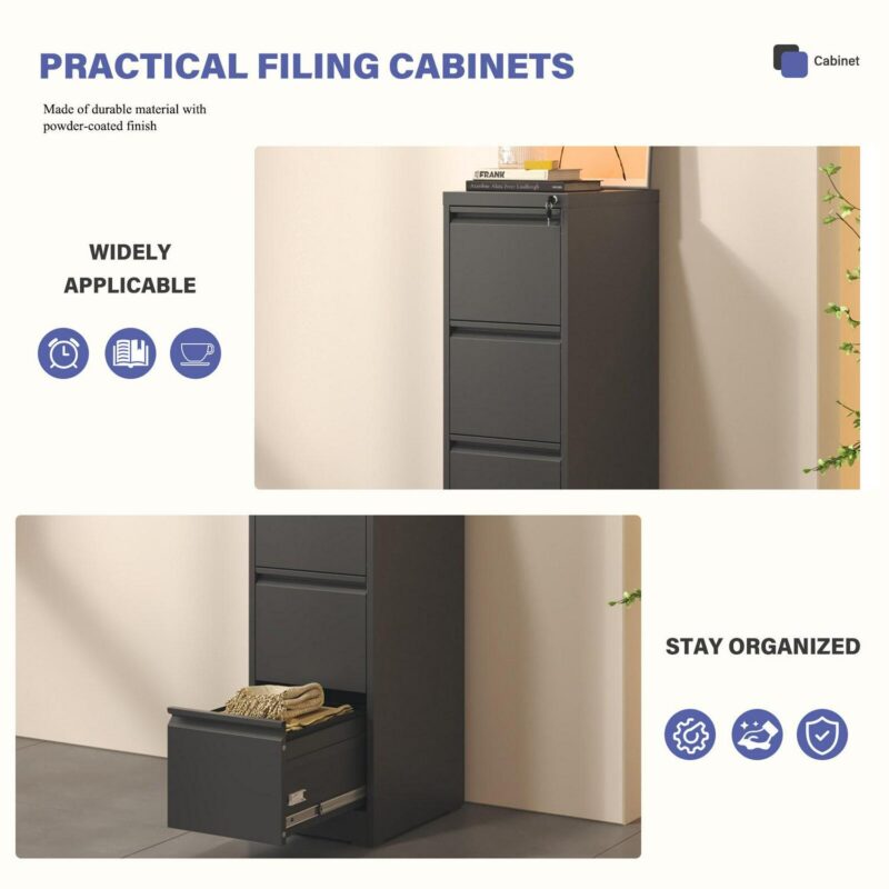 Siavonce Black Office Cabinet - Image 9