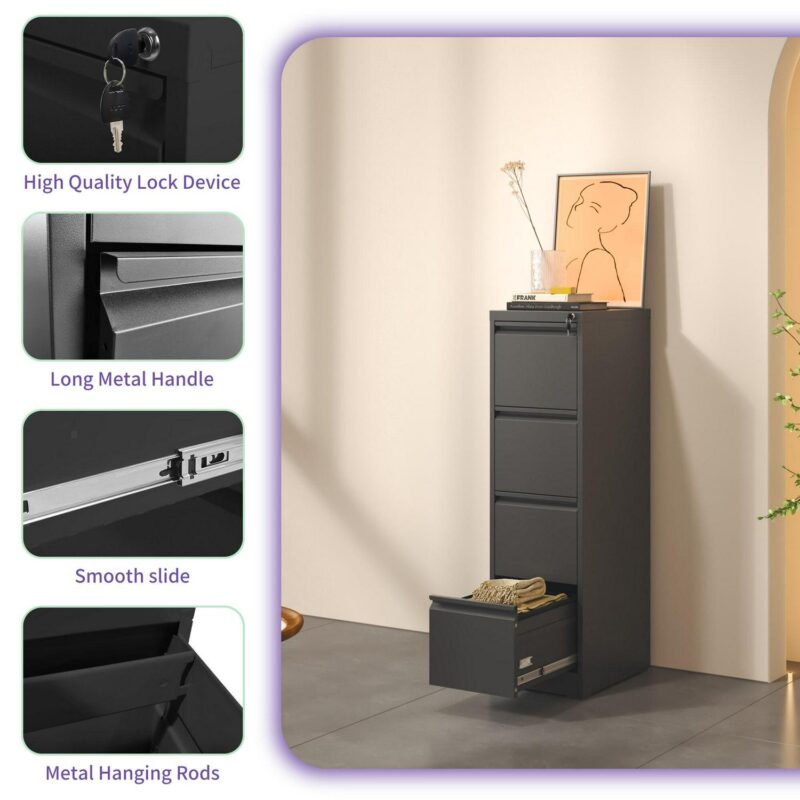 Siavonce Black Office Cabinet - Image 12