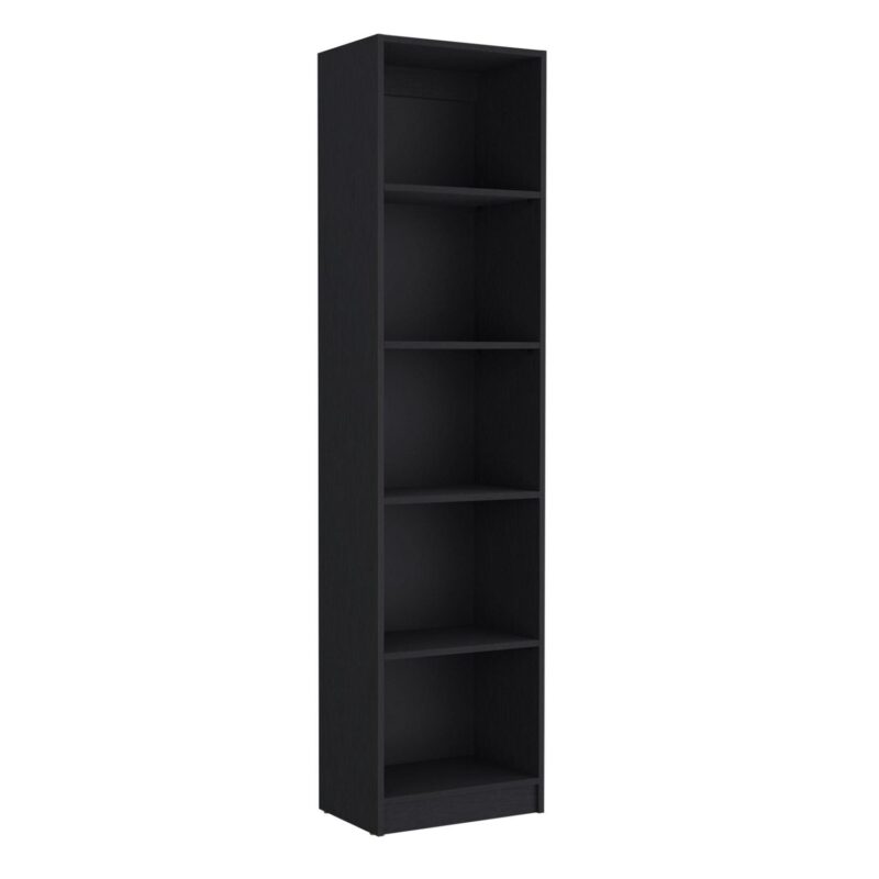 Siavonce Black Particleboard 5 -Shelf Modular Bookcase ( 17.70-Inches W x 71.10-Inches H x 11.80-Inches D ) Finished