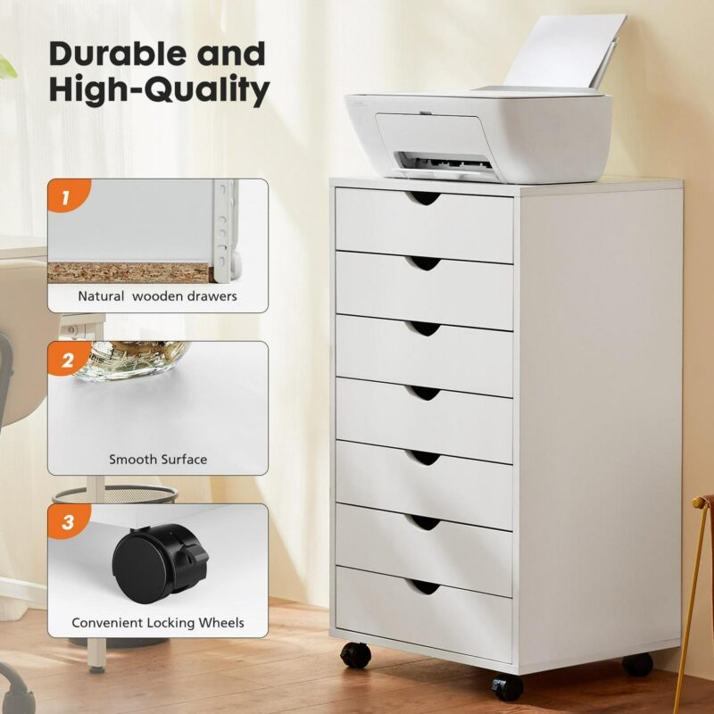 Siavonce White Office Cabinet - Image 2