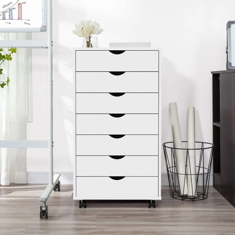 Siavonce White Office Cabinet - Image 8