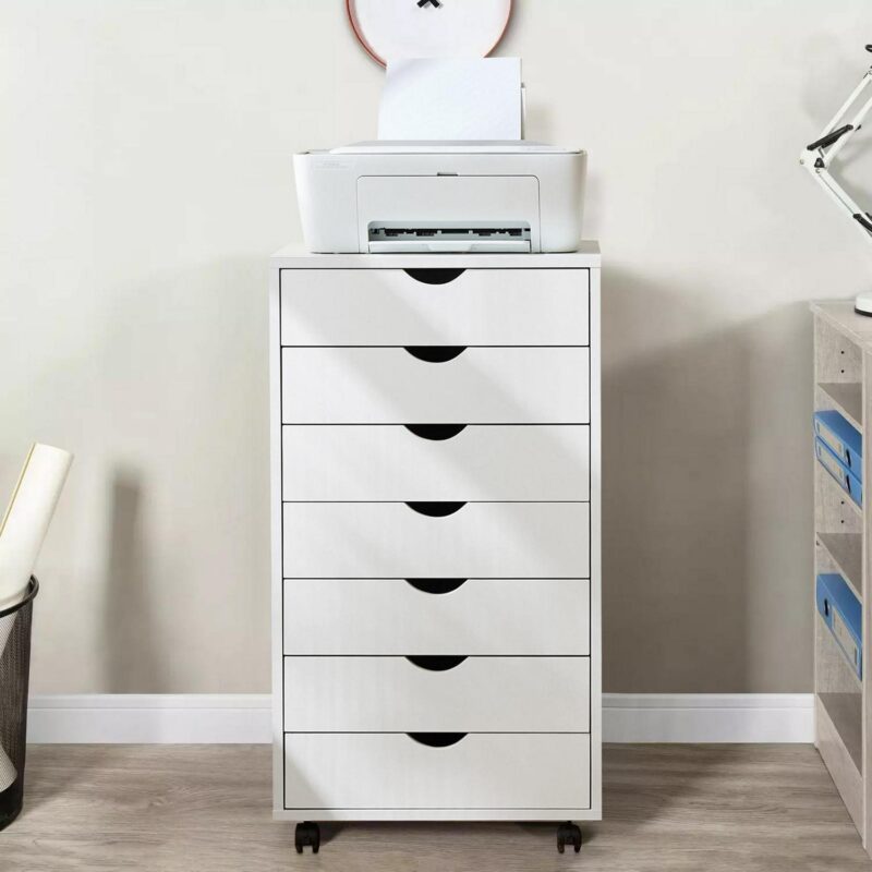 Siavonce White Office Cabinet - Image 9