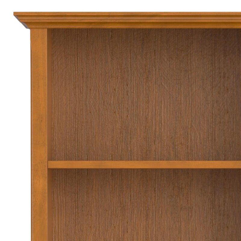 Simpli Home Amherst Light Golden Brown Wood 5 -Shelf Bookcase ( 30-Inches W x 70-Inches H x 14-Inches D ) Stained - Image 3