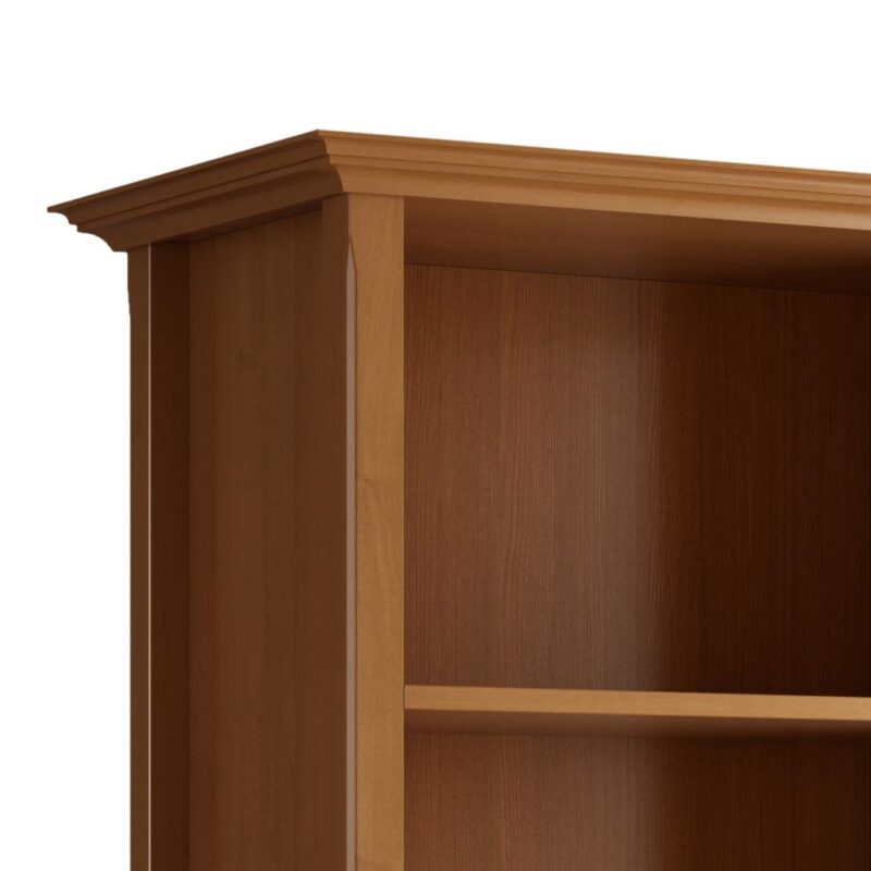Simpli Home Amherst Light Golden Brown Wood 5 -Shelf Bookcase ( 30-Inches W x 70-Inches H x 14-Inches D ) Stained - Image 4