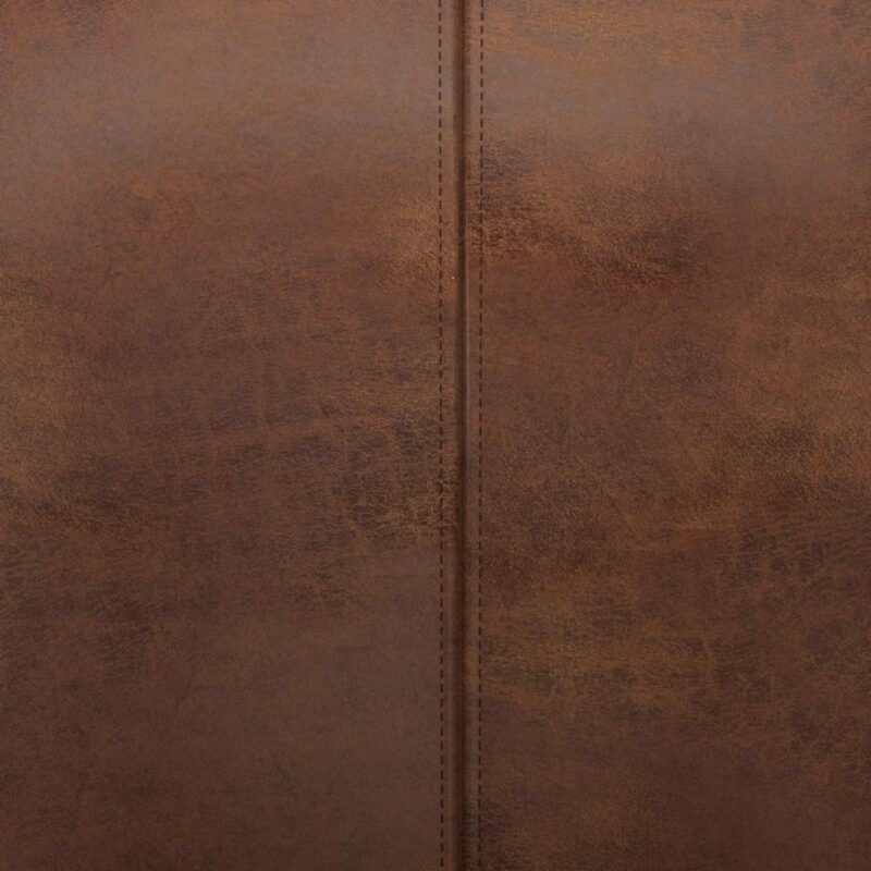 Simpli Home Austin Modern Distressed Saddle Brown Faux leather Barrel Chair - Image 11