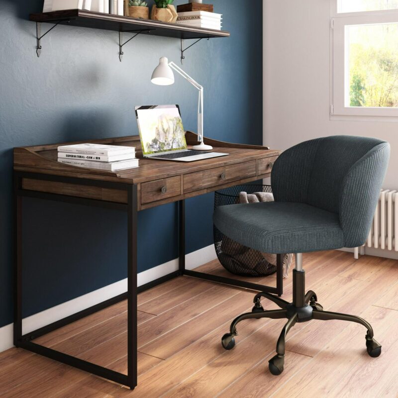 Simpli Home Warm Shaker 48-Inches Brown Pine Computer desk - Image 7