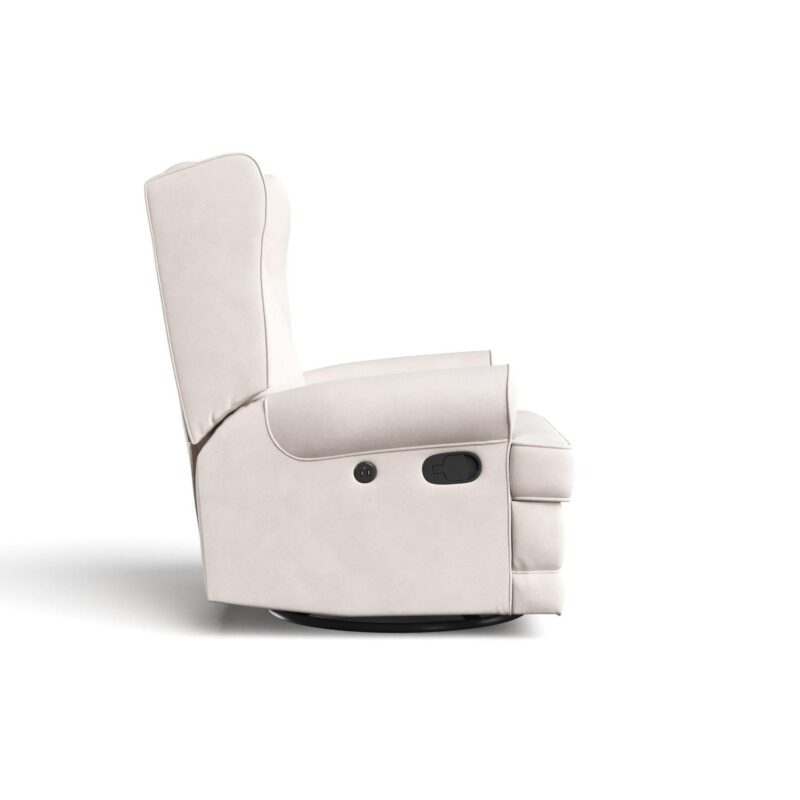Storkcraft Modern Ivory Swivel Glider Chair - Image 6