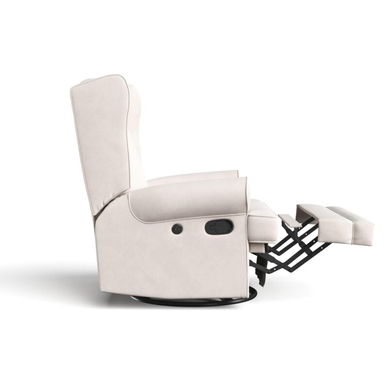 Storkcraft Modern Ivory Swivel Glider Chair - Image 7