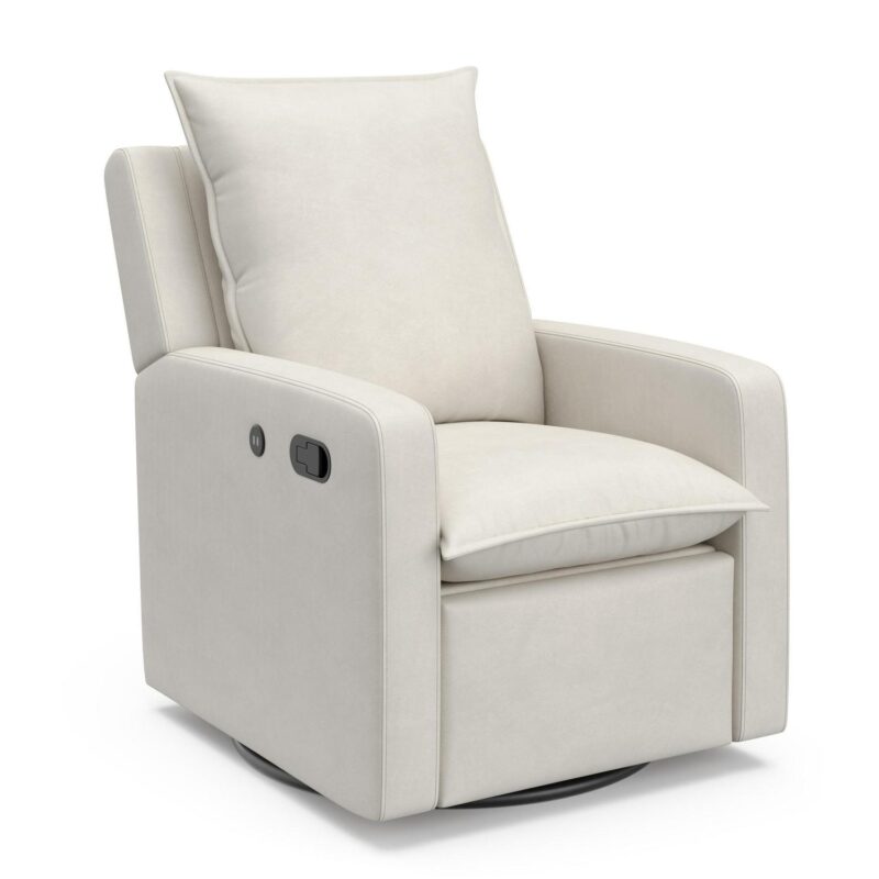 Storkcraft Modern Ivory Swivel Glider Chair