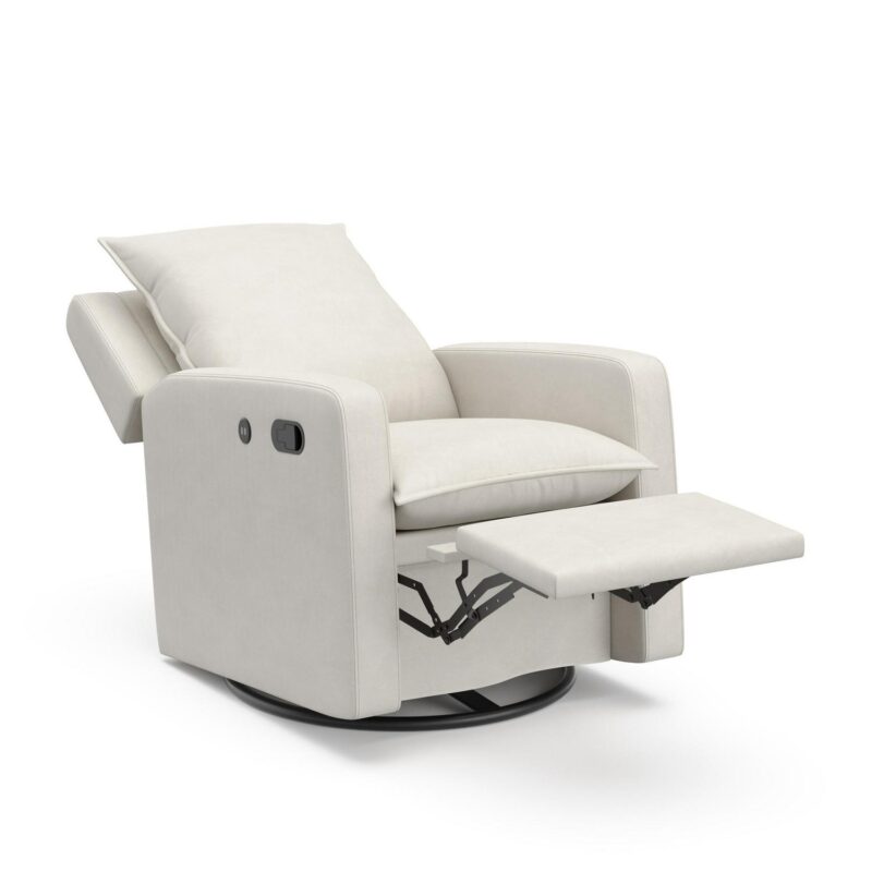 Storkcraft Modern Ivory Swivel Glider Chair - Image 8